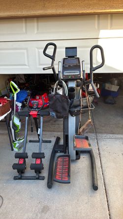 Elliptical workout machine and ab machine