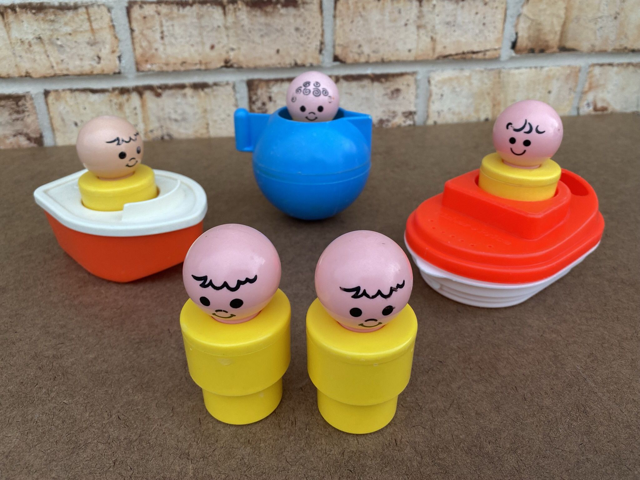 Vintage Fisher Price Bath Tub Toys - 8 pieces