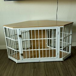 Dog Crate Furniture Corner, Heavy Duty Dog Kennel Indoor, Wooden End Table Dog Crate, Modern Decorative Pet Crates, Side Table Dog House for Large Med