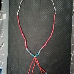 💎Stunning Vintage Single-Strand Native American Beaded Necklace🌊☀️