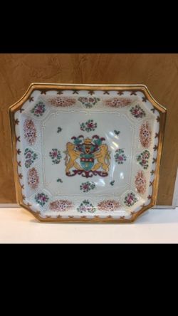 CRESTED “Chinois” Gilded Vintage PORCELAIN PLATE Ca 1900s