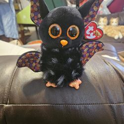TY BEANIE BOOS Radar Black Bat Orange Glitter Eyes Halloween Plush 2021