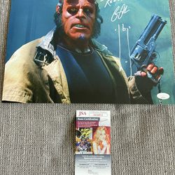 Hellboy Signed Ron Perlman Photo “Red Means Stop” JSA COA