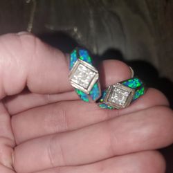 Opal Sterling Silver Earrings