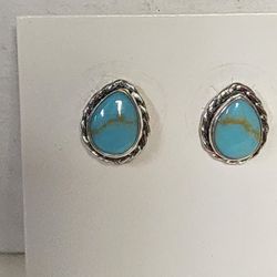 STERLING SILVER TURQUOISE EARRINGS 