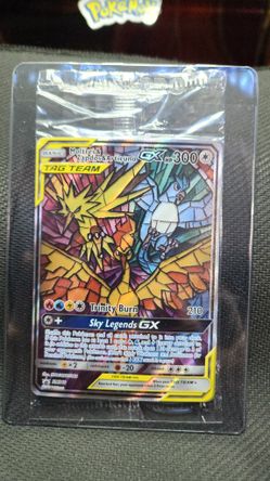 Moltres & Zapdos & Articuno GX Tag Team SM210 Stained Glass Promo