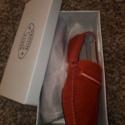 STEVE MADDEN GRAB RED LEATHER SLIP ON LOAFERS SIZE 11