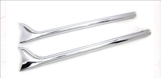36" Straight Fishtail Extension Set Chrome for Harley Davidson by V-Twin