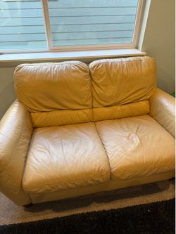 Leather loveseat