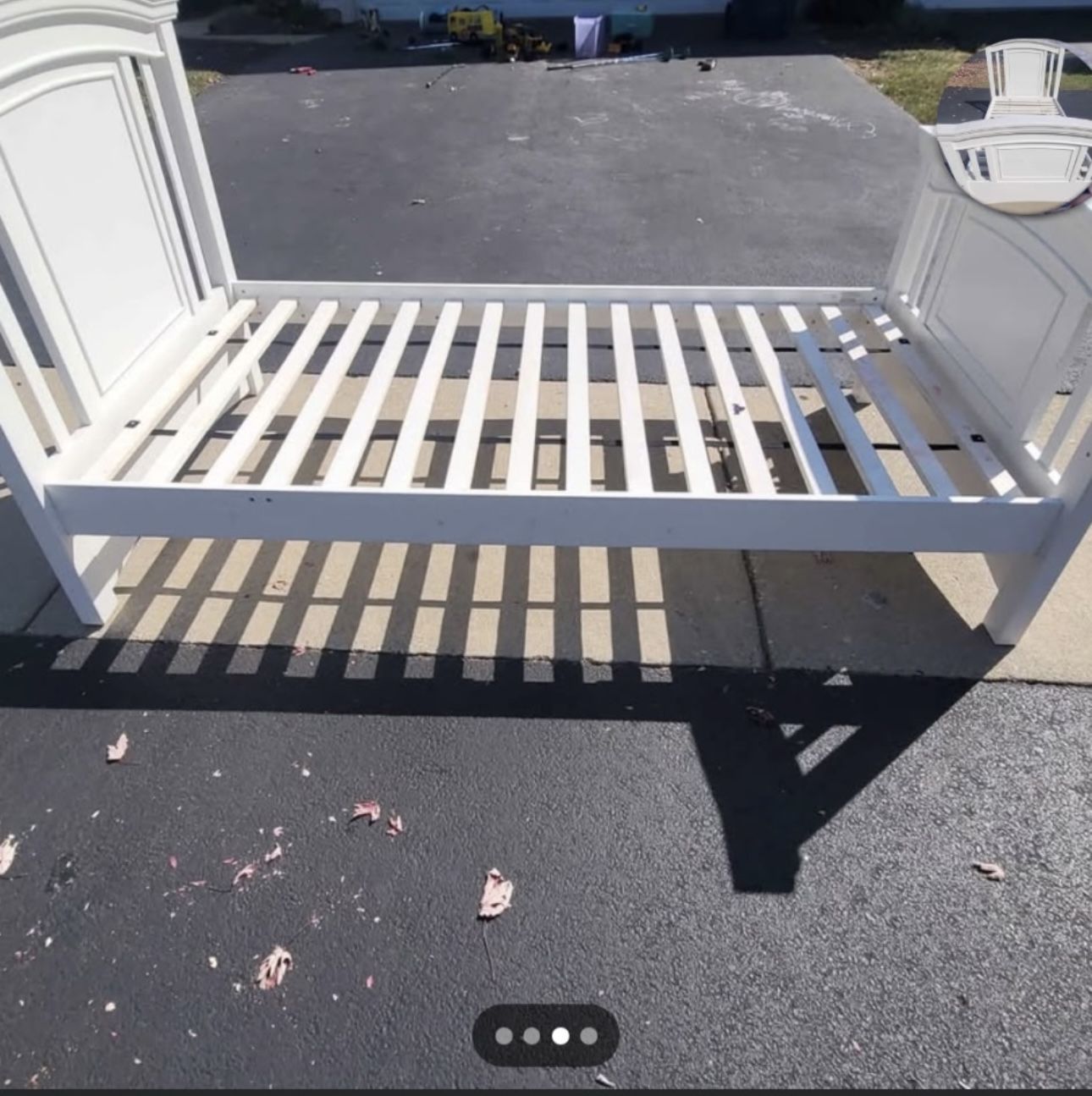 White Twin Bed Frame – Solid Wood