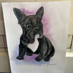 9x12” Original Painting Watercolor Of Dog