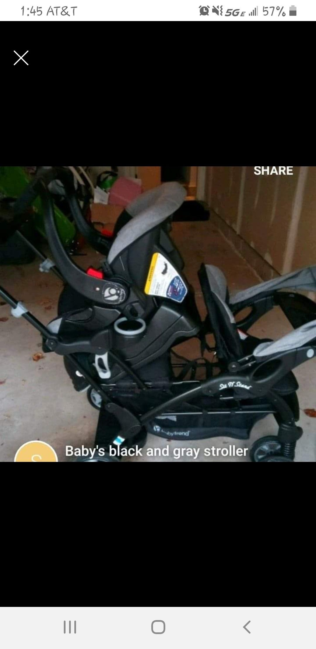 Double stroller and carseat