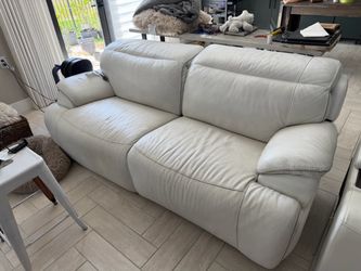 White Leather Recliner Sofas