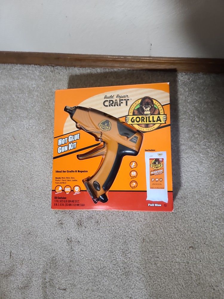 Gorilla Full Size Hot Glue Gun Kit With 30 Glue Sticks