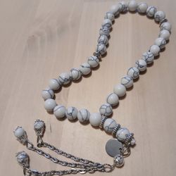 Fancy Beads Made of Natural Howlite Mineral