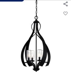 4 light black pendant light