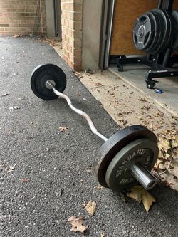 85 lb Olympic Curl Bar Weight Set