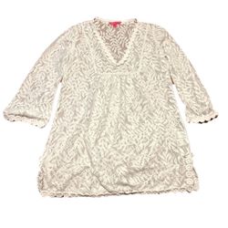Lilly Pulitzer Dress Women Medium Kizzy Lace Tunic Top Beach Pool Kaftan CoverUp