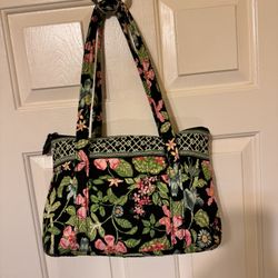 Vera Bradley Botanical Betty Zippered Tote Shoulder Bag Retired Pattern