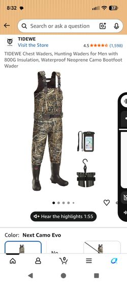 TIDEWE Insulated Camo Chest Waders