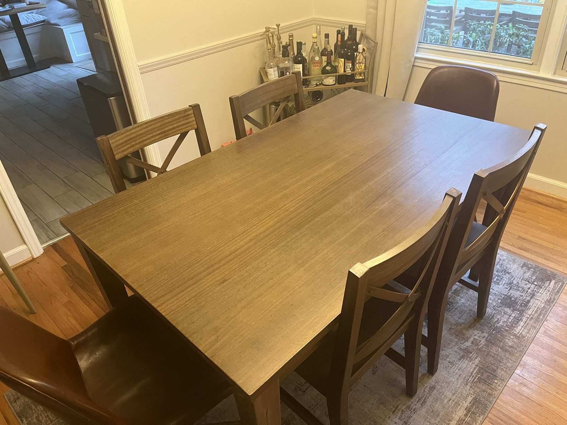 Wold Market Vance Wood Dining Table W/4 Matched Chairs