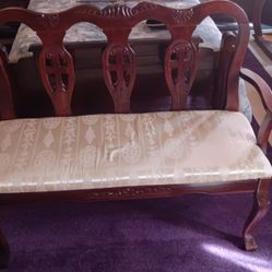 Wooden Bench With Cushion 
