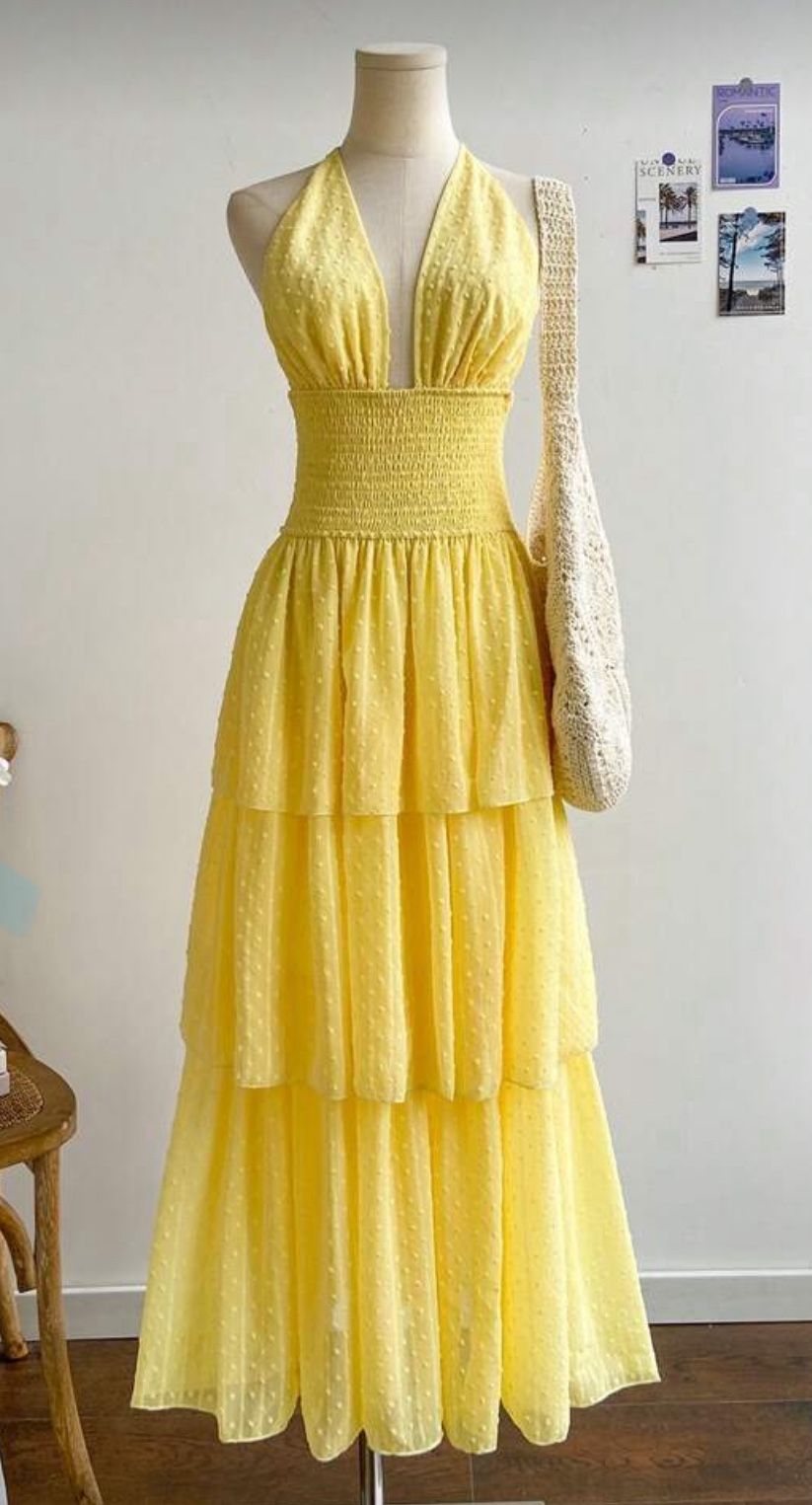 Yellow Halter Dress
