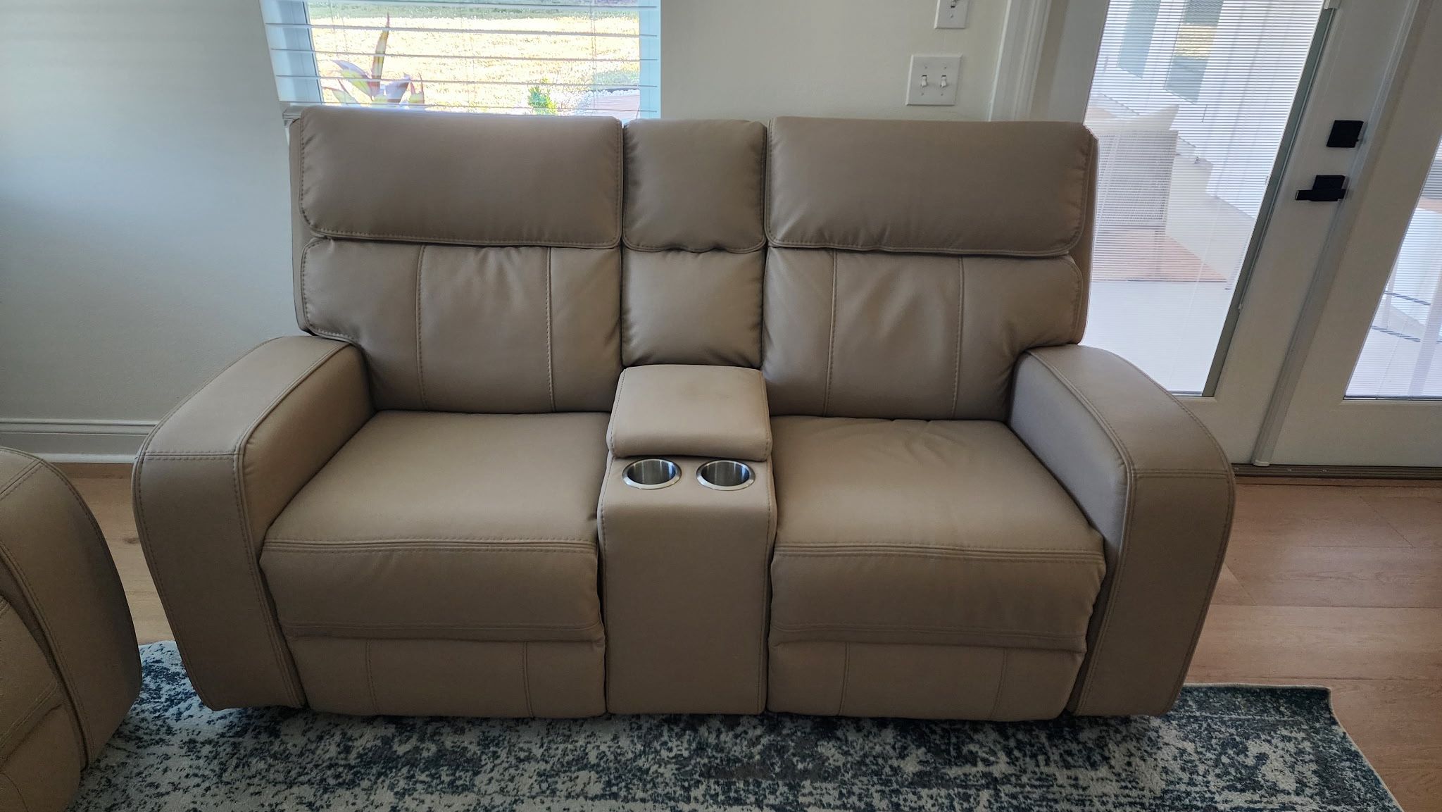 Beige Leather Couch