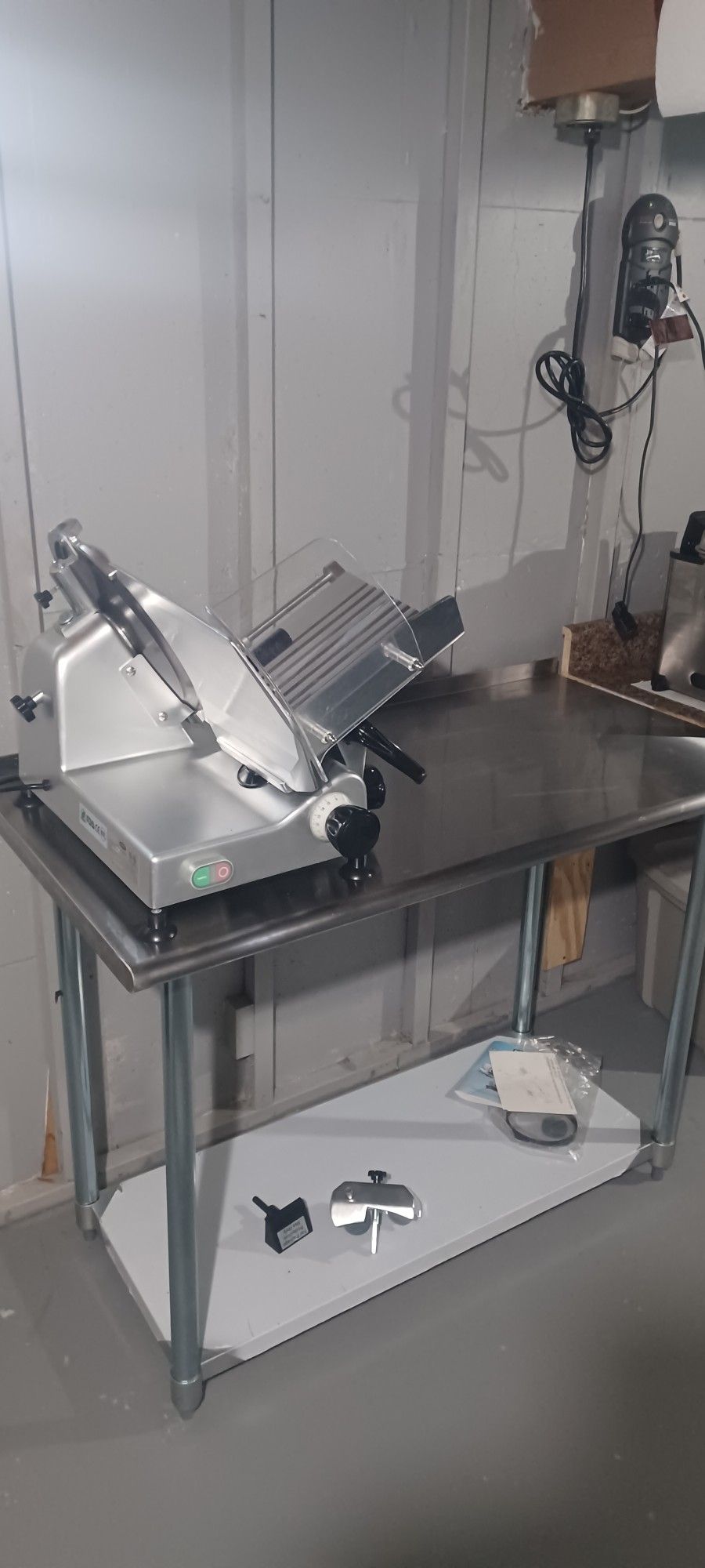 Slicer And Stainless Steel Table