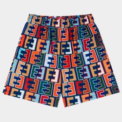 Eric Emanuel EE Pattern Basic Shorts FW25 Size M- Navy/Multicolor