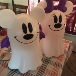 Mickey and Minnie Ghost Blowmolds