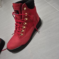 Red Timberland Boots 10.5 In Men