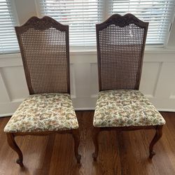 2 Cane Backing Chairs 