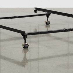 Adjustable Full Metal Bed Frame With Wheels