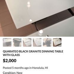 Quarateo Black Grantite Dining Table   Cash / No Delivery 