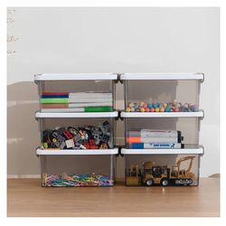 10 Pack Small Storage Bins Plastic Storage Container Stackable Box with Lids for Organizing. NEW
