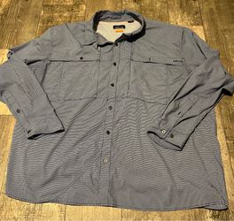 Men's Orvis active Tech Shirt Mens XXL Active Hiking Fishing Performance Outdoor L/S Blue