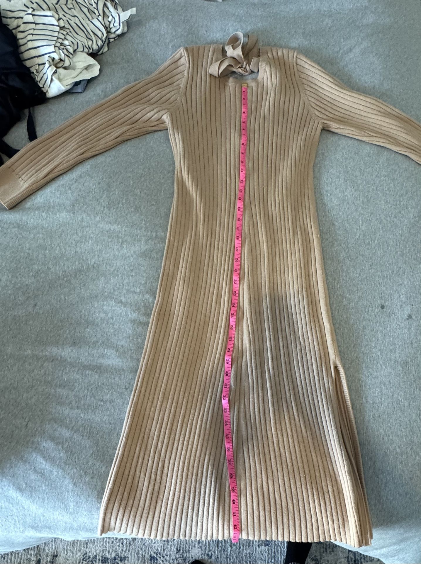 Tan And Grey Winter Nursing Dresses
