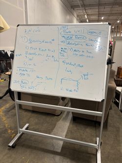 VIZ-PRO Rolling Magnetic Whiteboard in Aluminum