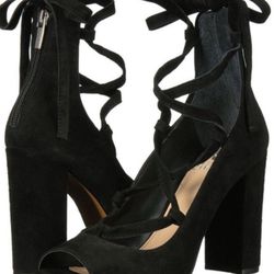 Vince Camuto black suede heels  NEW