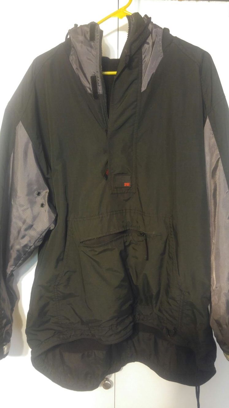 90s Vintage Structure Sport Fleece Lined Parka pullover jacket