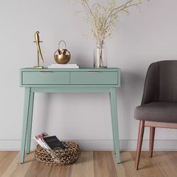 Tiffany Blue Console With 2 Drawers 