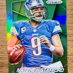 2014 Panini Prizm MATTHEW STAFFORD Green Prizm SP #171 Detroit Lions
