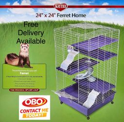 OBO New Kaytee My First Home Multi-Level Habitat With Casters For Pet Ferrets
