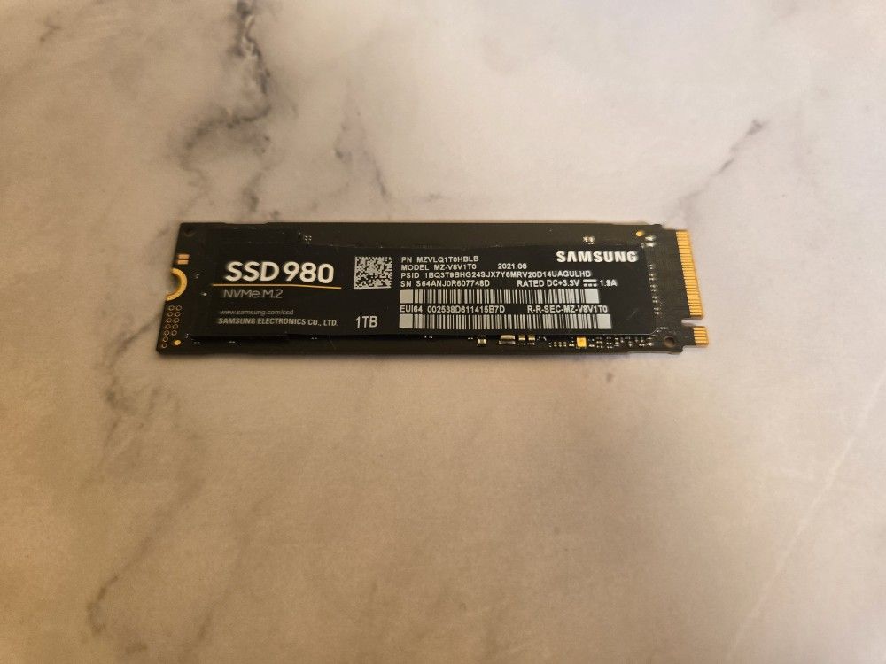 Samsung 980 1TB NVMe Gen3 SSD