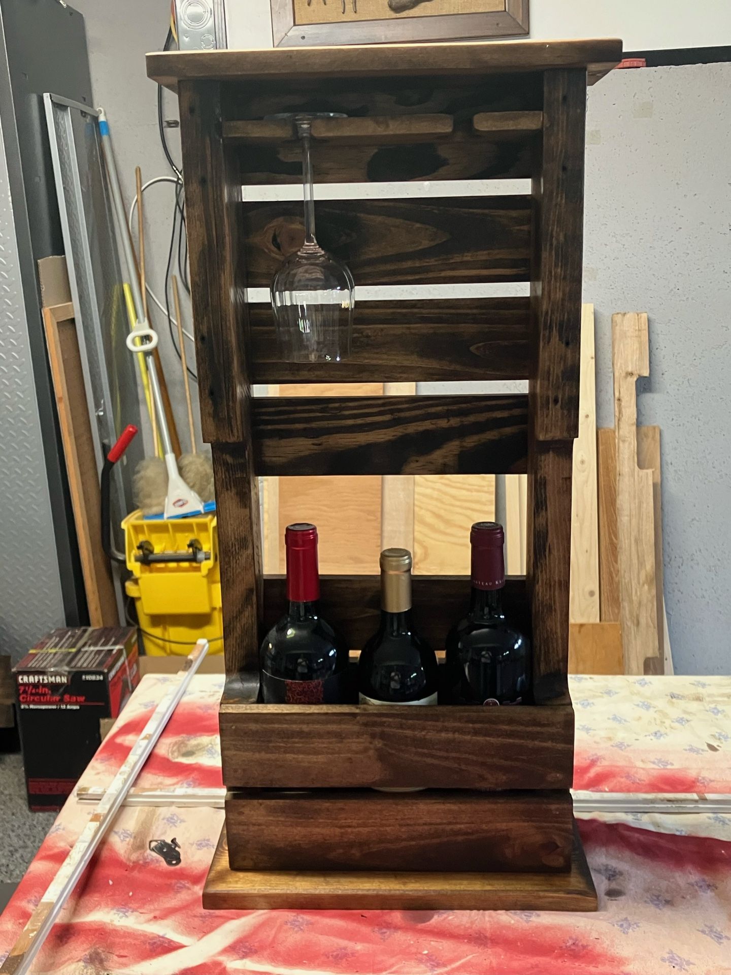 Repurposed Pallet Wine Rack