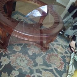 Wood Table With Glass Top