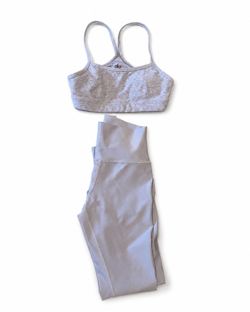Alo Yoga Women’s Workout Set Size Small – Lavender Dusk Grey Lilac Sports Bra + Leggings