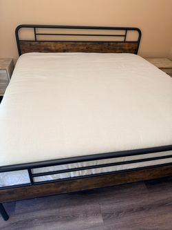 King size bed frame and mattress