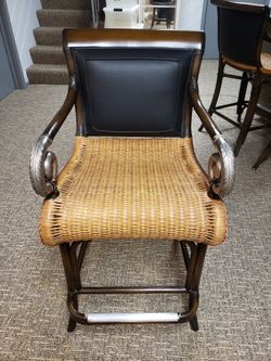 Leather /Wicker Bar Stools